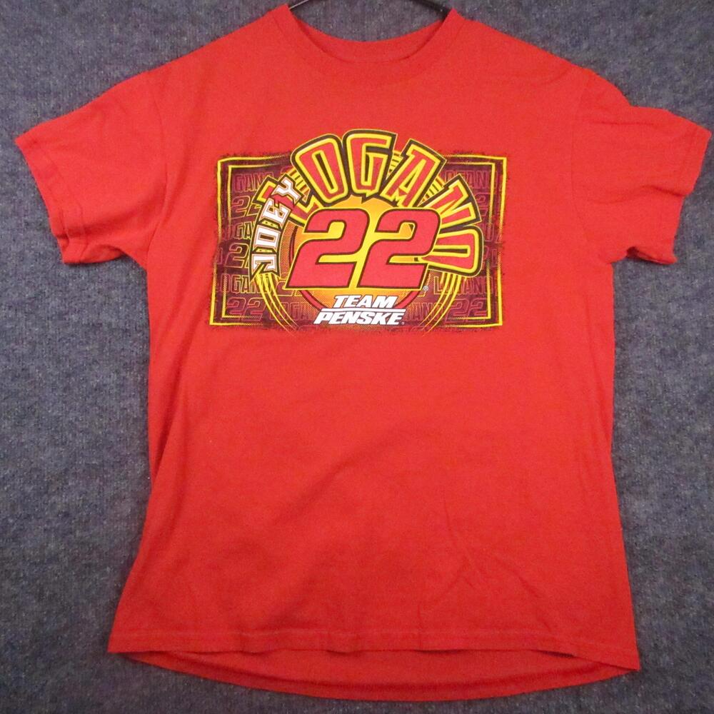 Joey Logano 22 Shirt Mens Medium Red NASCAR Auto Racing Team Penske Graphic Tee